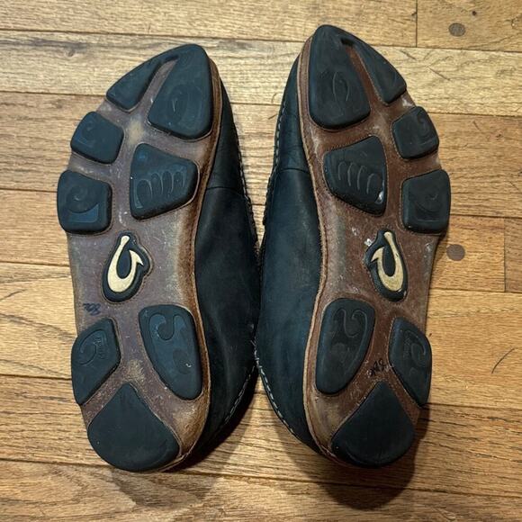OluKai Men's Dark Leather Moloa Slip-On Loafers - Picture 4 of 4